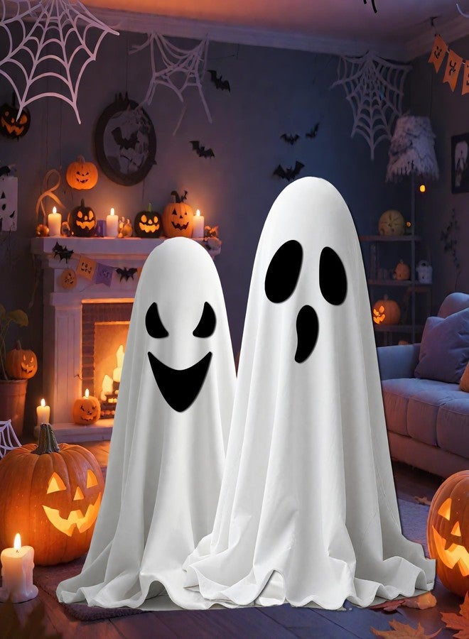 Ahuimeius 6 Pack Halloween Ghost Eyes for Crafts Decor Kit - Large Spooky Ghost Face Decals Stickers Adhesive Felt for Indoor Halloween Decorations, DIY Cute Spooky Face Costume Decor - Image 5